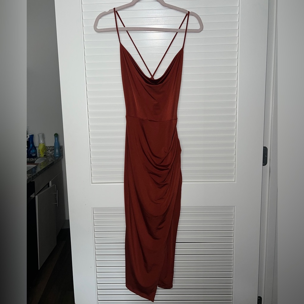 Tight Paprika colored dress!